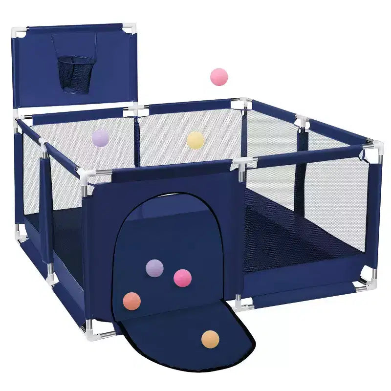 Box per Bambini Portatile 50x50 con 4 Pannelli e Canestro da Basket