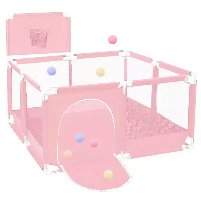 Box per Bambini Portatile 50x50 con 4 Pannelli e Canestro da Basket