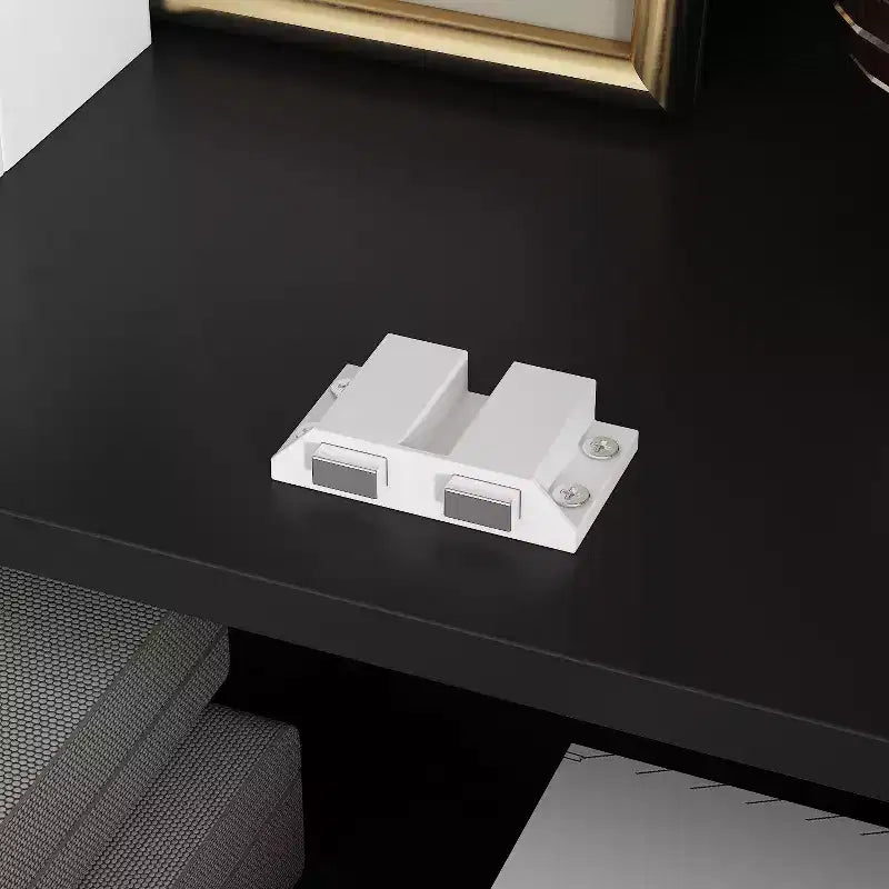 Mobile contenitore in vetro a 2 ante e 1 cassetto nero, libreria espositiva moderna, alto 180 cm