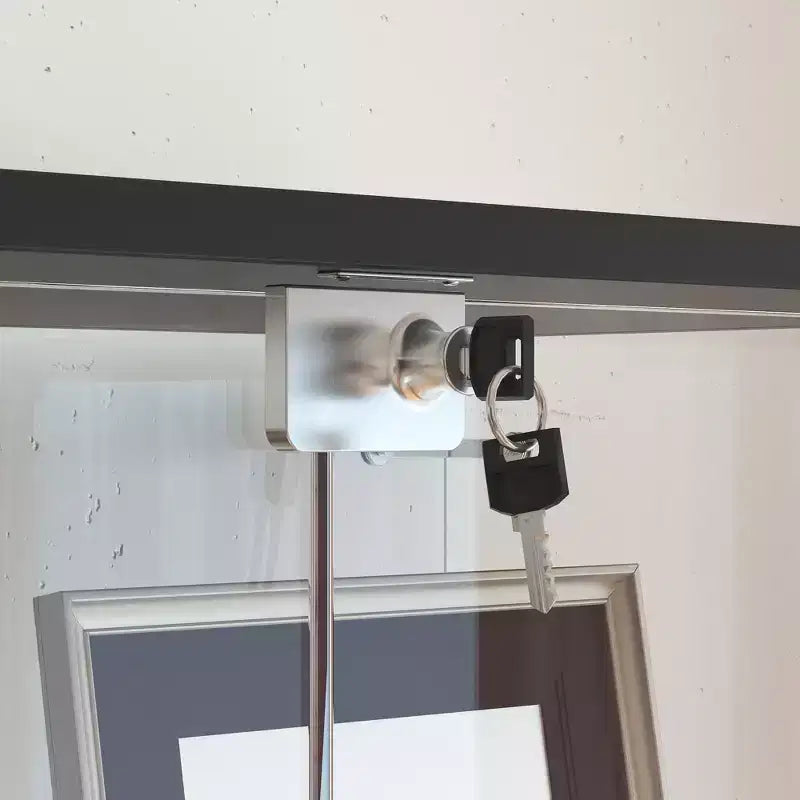 Mobile contenitore in vetro a 2 ante e 1 cassetto nero, libreria espositiva moderna, alto 180 cm