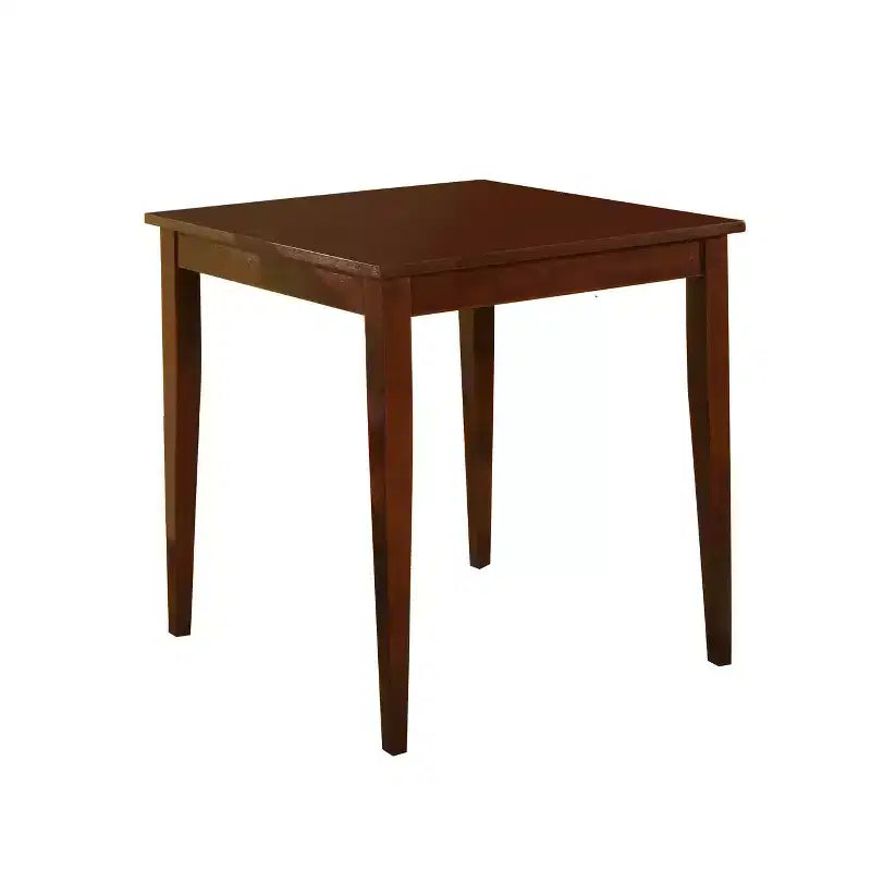 Tavolo da Pranzo da Cucina Quadrato in Legno Massello, 30"x30", Finitura Cappuccino