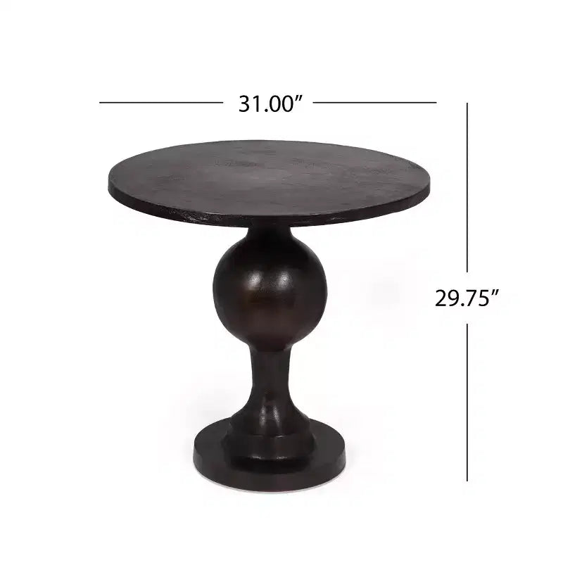 Set da pranzo rotondo 3 pezzi, legno di betulla e struttura in alluminio, sedie imbottite con braccioli, 2 posti a sedere