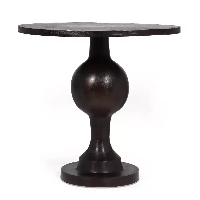 Set da pranzo rotondo 3 pezzi, legno di betulla e struttura in alluminio, sedie imbottite con braccioli, 2 posti a sedere