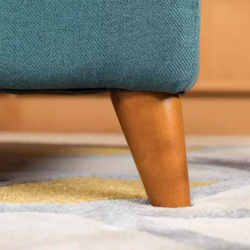 Panca Contenitore con Bottoni Trapuntati, Coperchio Incernierato e Gambe in Legno Massiccio, per Ingresso e Camera da Letto