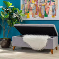Okak Tufted Ainsley Button Ottoman with Storage, Storage Bench with Hinged Lid and Solid Wood Legs, Entryway Bench for Living Room, Bedroom