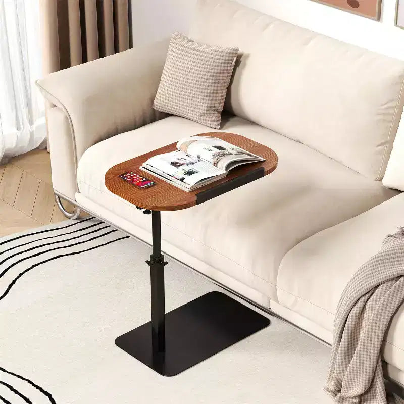 Tavolino da Divano Minimalista, Vassoio, Girevole a 360° e Regolabile in Altezza, Adatto per Piccoli Spazi, Tavolino da Comodino, Tavolino da Sedia