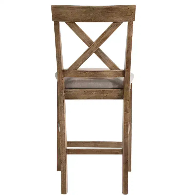 Sedia Royal Hampton in Tessuto Imbottito in Legno Altezza Bancone, Set da 2, Marrone e Grigio