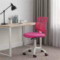Sedia da ufficio con rotelle regolabile in altezza e girevole, fucsia e bianca, sedia da scrivania moderna e colorata