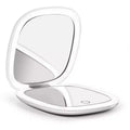 LED Travel Makeup Mirror with 1X 10X Magnification, 5 Inch Daylight LED Lighted Mirror Portable Folding Compact Design