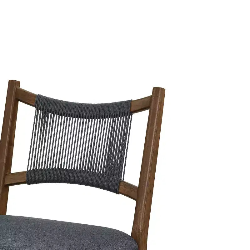 Set di 2 moderni sgabelli da bancone in legno di Hevea rivestiti con schienale in corda intrecciata