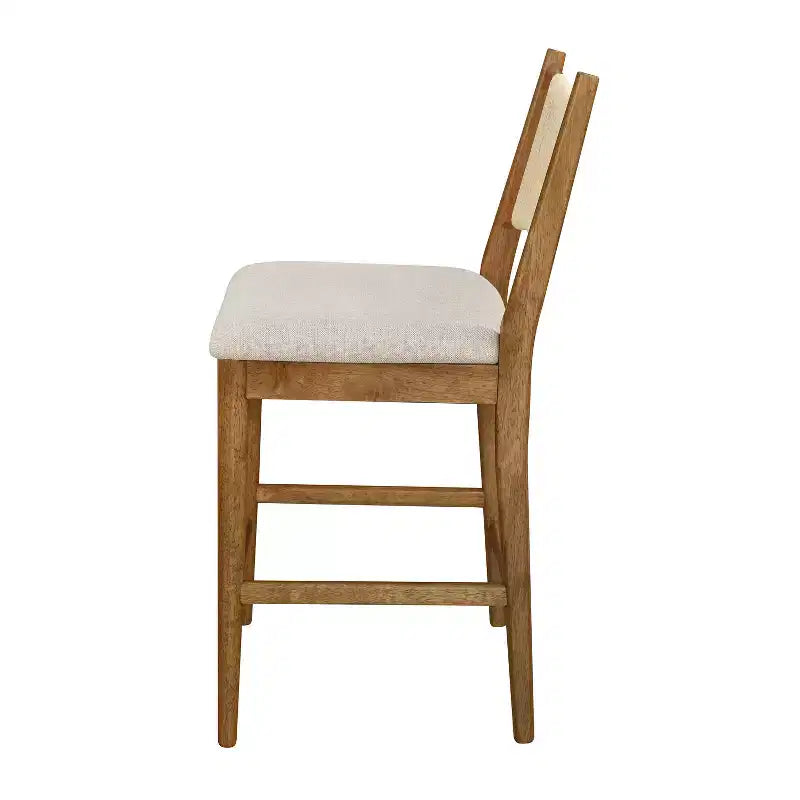 Set di 2 moderni sgabelli da bancone in legno di Hevea rivestiti con schienale in corda intrecciata