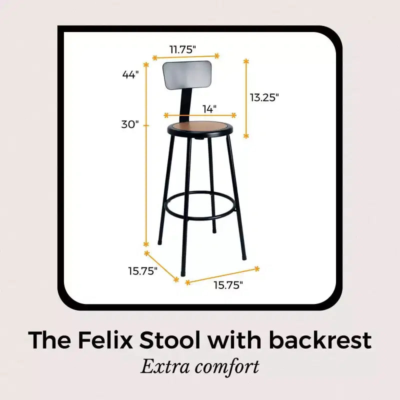 Sgabello da bar in acciaio da 30" con schienale, sgabello da banco in metallo stile industriale nero