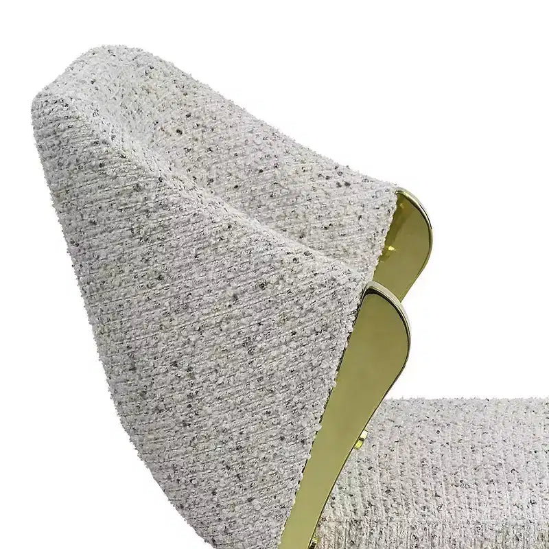 Sedia da pranzo in finto orsetto con gambe con finitura dorata, sedia laterale moderna imbottita