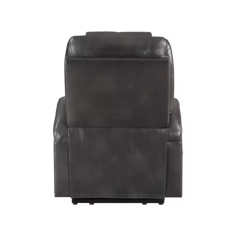 Divano reclinabile Leather Aire in Gunmetal, divano reclinabile moderno da salotto