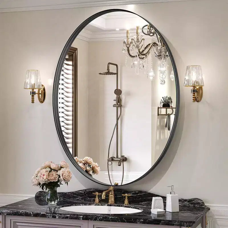HOMLUX Specchio da bagno ovale a pillola 20x28/24x36/26x38 Specchio decorativo da parete Montaggio orizzontale verticale