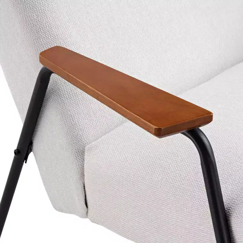 Poltrona imbottita con braccioli, 75,5 cm L x 85,5 cm P x 86,5 cm H, Bianca