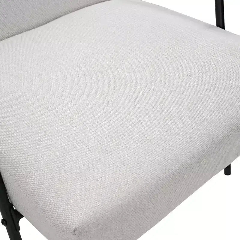 Poltrona imbottita con braccioli, 75,5 cm L x 85,5 cm P x 86,5 cm H, Bianca