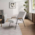 Poltrona imbottita con braccioli, 75,5 cm L x 85,5 cm P x 86,5 cm H, Bianca