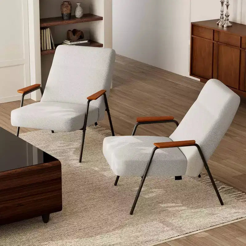 Poltrona imbottita con braccioli, 75,5 cm L x 85,5 cm P x 86,5 cm H, Bianca