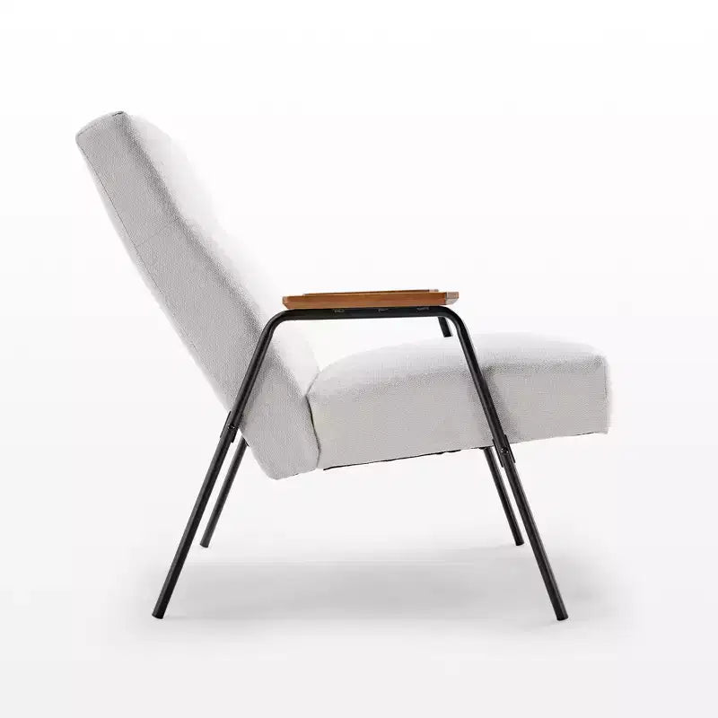 Poltrona imbottita con braccioli, 75,5 cm L x 85,5 cm P x 86,5 cm H, Bianca