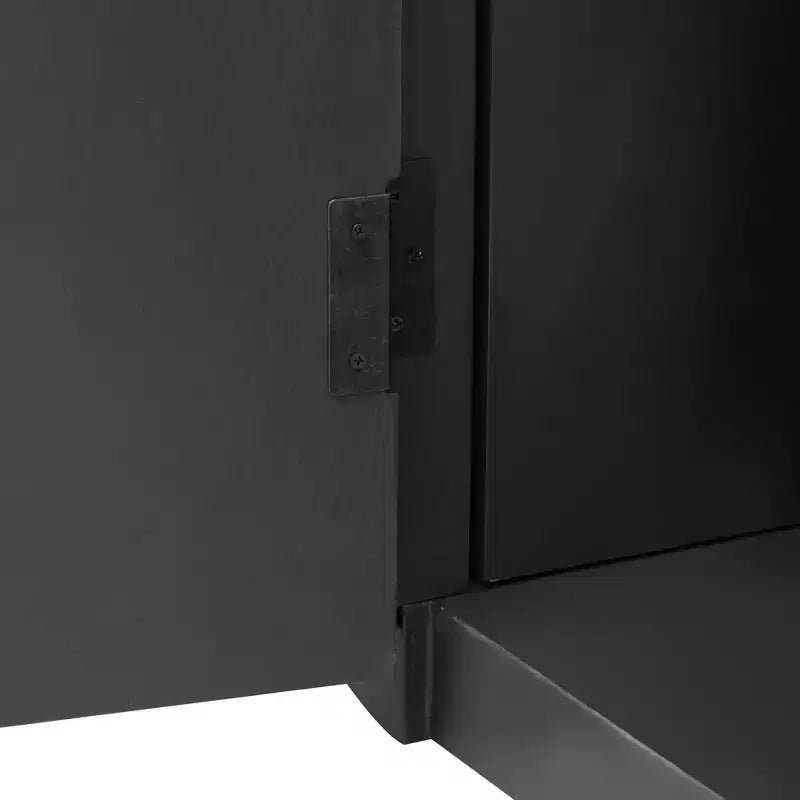 Credenza a 4 ante a strisce verticali da 160 cm con ripiani regolabili e maniglie in metallo per studio, ingresso o soggiorno