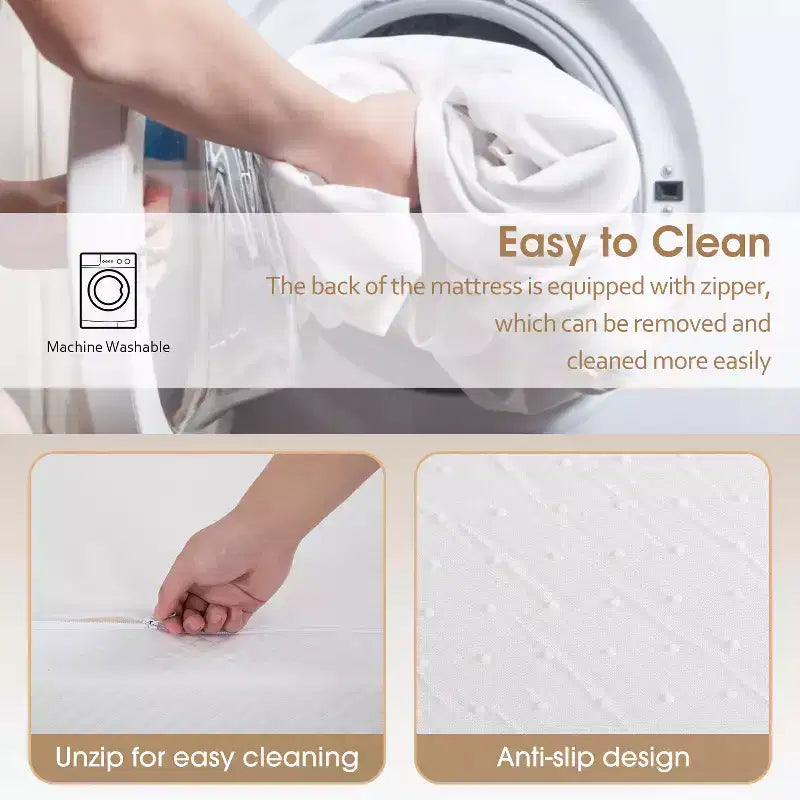 Materasso in Memory Foam al Gel da 5 Pollici, Certificato CertiPUR-US, Senza Fibra di Vetro, Spedito Arrotolato in Scatola con Fondo Antiscivolo
